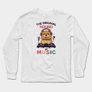 Cartoon Chow Chow Dog DJ Funny Long Sleeve T-Shirt